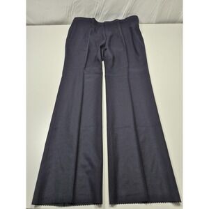 VTG Majer Dress Pants Mens 44x36 Blue Wool Pleated Straight Unhemmed NWT FLAW